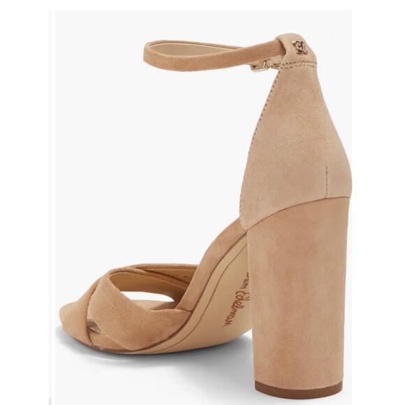 Sam Edelman Golden Caramel Suede Yancy Block Heel Sandal 10 M New - Picture 4 of 13